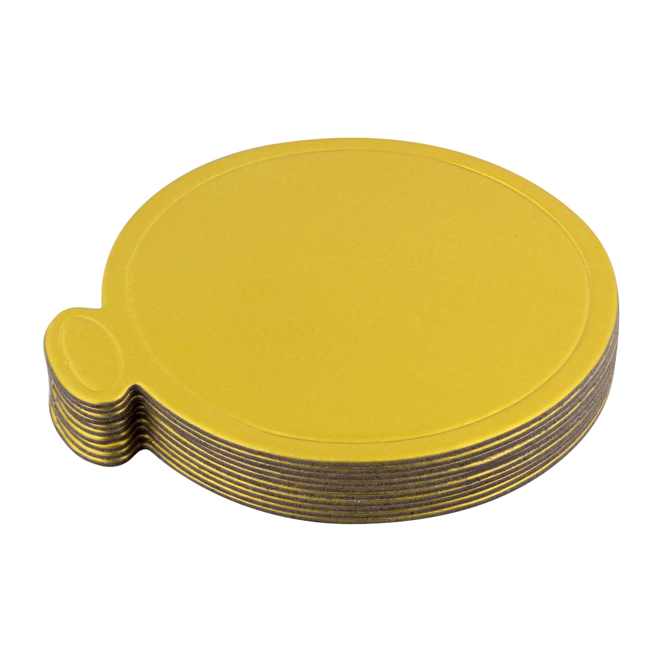 Spec101 Round Cake Boards Bulk 20pk - 12 Inch Cake Drum Round Gold  Cardboard Base with Flat Scalloped Foil Edge Display