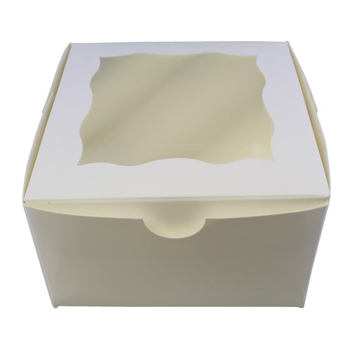 White Bakery Boxes with Window 25-Pack - Cake Boxes, Party Favor Boxes