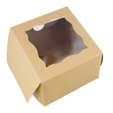 Load image into Gallery viewer, Brown Bakery Boxes with Window 50-Pack - Cake Boxes, Party Favor Boxes
