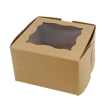 Load image into Gallery viewer, Brown Bakery Boxes with Window 25-Pack - Cake Boxes, Party Favor Boxes
