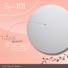 Load image into Gallery viewer, Round Cake Boards Bulk 12pk - 10 Inch Cake Drum White Smooth Edge

