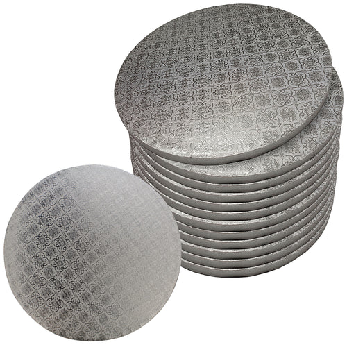 Round Cake Boards Bulk 12pk - 12 Inch Cake Drum and 1/2 Inch Foil Edge