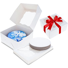 Load image into Gallery viewer, Spec101 Square Cake Boxes with Window - 10pk White Cake Boxes
