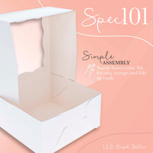 Load image into Gallery viewer, Spec101 Square Cake Boxes with Window - 10pk White Cake Boxes
