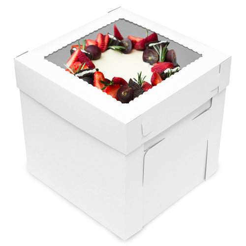 Cake Boxes with Window 25-Pack Cake Containers White Bakery Boxes