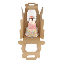 Load image into Gallery viewer, Disposable Cake Carrier with Window 10 x 10 x 12in Tall Cake Box 10pk
