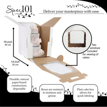 Load image into Gallery viewer, Disposable Cake Carrier with Window 14 x 14 x 16in Tall Cake Box 10pk
