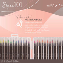 Load image into Gallery viewer, Watercolor Pens Brush Set - 24 Watercolor Brush Markers and Blend Pens
