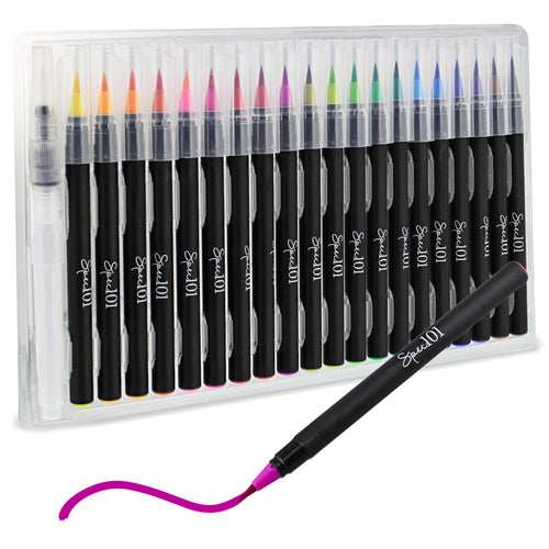 Watercolor Pens Brush Set - 20 Watercolor Brush Markers and Blend Pen