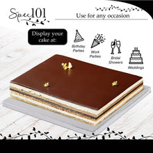 Load image into Gallery viewer, Cake Board 10 Inch Silver Square Flower Pattern Cake Board Drum 6pk
