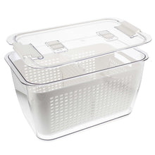 Load image into Gallery viewer, Plastic Food Storage 10in Plastic Kitchen Strainer Container with Lid
