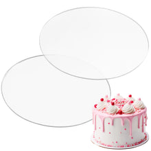 Load image into Gallery viewer, Acrylic Cake Disc - Round Acrylic Disc Set, 2pk Cake Disk
