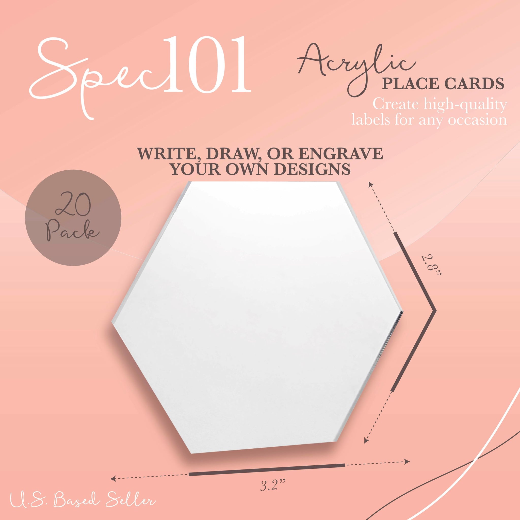 Spec101 Acrylic Cake Disc 8.25in 2 Pack - Round Acrylic Disc Set - 1/8in Thick