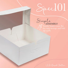 Load image into Gallery viewer, Cake Boxes with Window 25-Pack 12” x 12” x 6” Inch White Bakery Boxes
