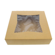 Load image into Gallery viewer, Popup Pie Boxes with Window 10” Brown Bakery Boxes Pie Containers 15pk
