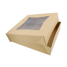 Load image into Gallery viewer, Popup Pie Boxes with Window 10” Brown Bakery Boxes Pie Containers 15pk
