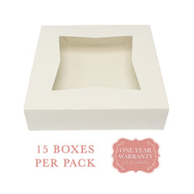 Load image into Gallery viewer, Popup Pie Boxes with Window 10” White Bakery Boxes Pie Containers 15pk
