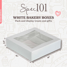 Load image into Gallery viewer, Pie Boxes with Window 10” Inch White Bakery Boxes Pie Containers 200pk
