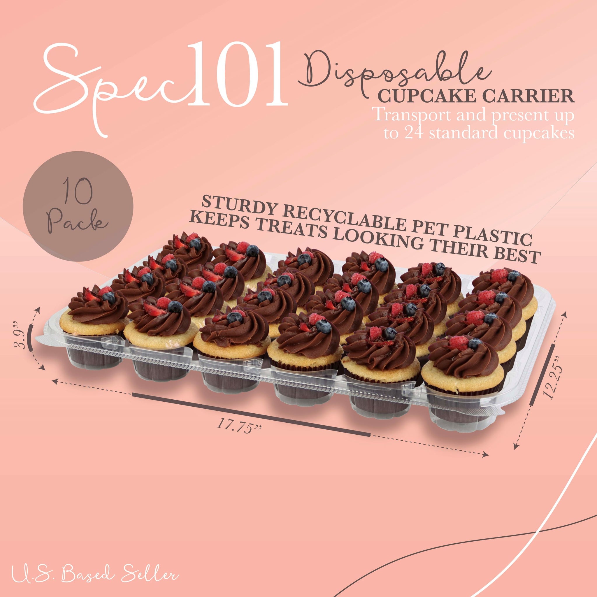 Plastic Cupcake Holder Carrier for 24 Standard Cupcakes – Spec101