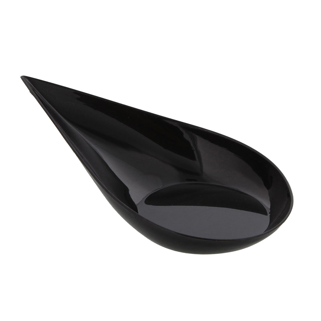 Tear Drop Catering Spoons, 4 Inch - Black Appetizer Spoons, 100 Pack