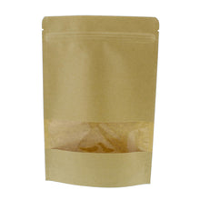 Load image into Gallery viewer, Kraft Stand Up Pouch Bags Heat Seal Bags Stand Pouches 50pk 5.9x8.6”
