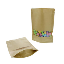 Load image into Gallery viewer, Kraft Stand Up Pouch Bags Heat Seal Bags Stand Pouches 50pk 5.9x8.6”
