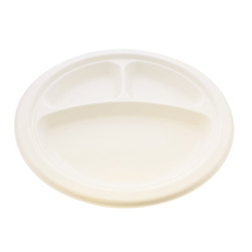 Biodegradable Bagasse Plates - 10in Sugarcane Dinner Plates, 125pk