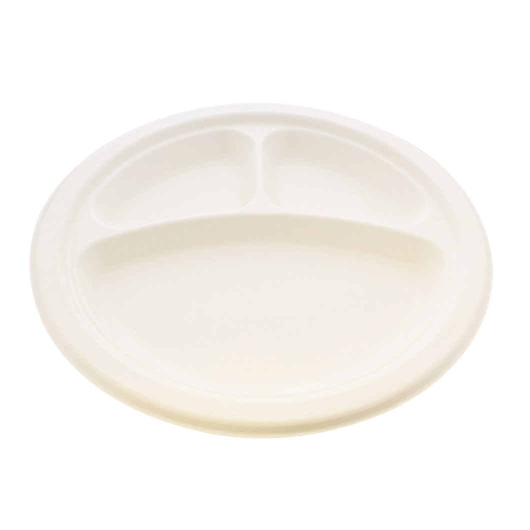 Biodegradable Bagasse Plates - 10in Sugarcane Dinner Plates, 125pk