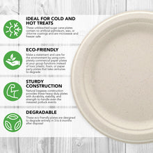 Load image into Gallery viewer, Bagasse Compostable Plates - 7in Sugarcane Dining Plates, 125pk
