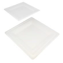 Load image into Gallery viewer, Biodegradable Bagasse Plates - 100pc Combo 8 and 10in Square Plates
