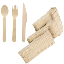 Load image into Gallery viewer, Disposable Wooden Cutlery Set - 200pc Ecological Cutlery Combo Pack
