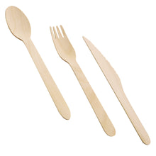 Load image into Gallery viewer, Disposable Wooden Cutlery Set - 200pc Ecological Cutlery Combo Pack
