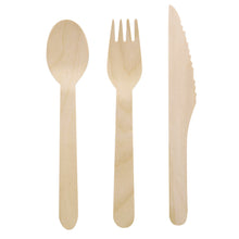 Load image into Gallery viewer, Disposable Wooden Cutlery Set - 200pc Ecological Cutlery Combo Pack
