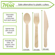 Load image into Gallery viewer, Disposable Wooden Cutlery Set - 200pc Ecological Cutlery Combo Pack
