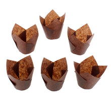 Load image into Gallery viewer, Tulip Cupcake Liners - 200 Ct Small Brown Tulip Muffin Cups Paper
