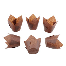 Load image into Gallery viewer, Tulip Cupcake Liners - 200 Ct Small Brown Tulip Muffin Cups Paper
