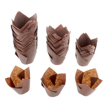 Load image into Gallery viewer, Tulip Cupcake Liners - 200 Ct Small Brown Tulip Muffin Cups Paper
