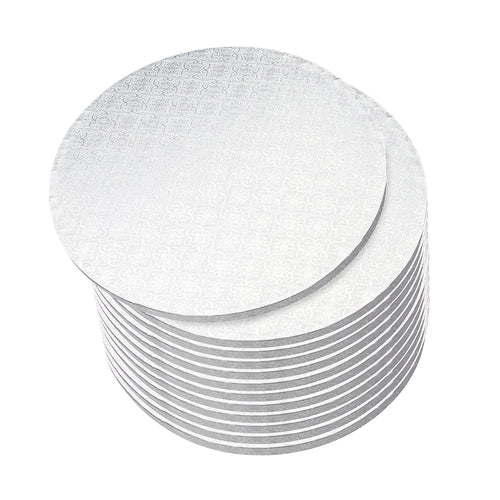 14 Inch Round Cake Drums - 12pk White Cake Drum Boards, Smooth-Edges