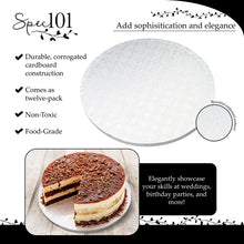Load image into Gallery viewer, 14 Inch Round Cake Drums - 12pk White Cake Drum Boards, Smooth-Edges

