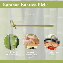 Load image into Gallery viewer, Bamboo Knotted Picks - 3.5IN Bamboo Martini Skewers Toothpicks, 1000pc
