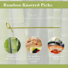 Load image into Gallery viewer, Bamboo Knotted Picks - 4.7IN Bamboo Martini Skewers Toothpicks, 1000pc
