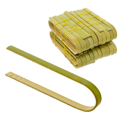 Bamboo Toaster Tongs, Disposable - Toaster Tongs Bamboo 40pk 3.9in