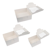 Load image into Gallery viewer, Spec101 Square Cake Boxes in 8, 10, and 12in - 15pk White Cake Boxes
