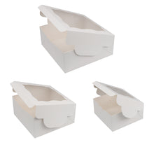 Load image into Gallery viewer, Spec101 Square Cake Boxes in 8, 10, and 12in - 15pk White Cake Boxes
