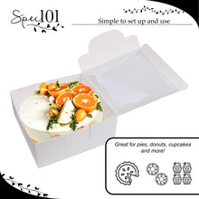 Load image into Gallery viewer, Spec101 Square Cake Boxes in 8, 10, and 12in - 15pk White Cake Boxes
