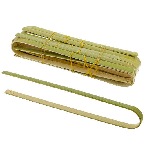 Bamboo Toaster Tongs, Disposable - Toaster Tongs Bamboo 10pk 6.3in