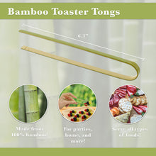 Load image into Gallery viewer, Bamboo Toaster Tongs, Disposable - Toaster Tongs Bamboo 10pk 6.3in
