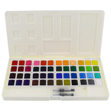 Load image into Gallery viewer, Watercolor Paint Set - 48pc Dry Watercolor Paints with Blender Pens
