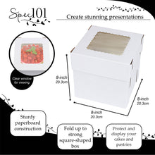 Load image into Gallery viewer, Cake Boxes with Window 8 x 8 x 8 Inch - 60pk Pastry Boxes and Lids
