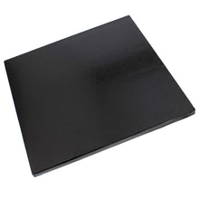 Load image into Gallery viewer, Square Cake Boards Bulk 12pk - 12 Inch Cake Drum Black Pleated Edge
